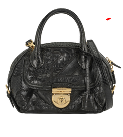 Fiamma Satchel, Croc/Python/Ostrich/Lizard, Black, GE21F398 S/CL/K, 2*